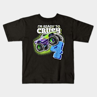 I'm Ready to Crush 4 Monster Truck 4th Birthday Gift Boys Kids T-Shirt